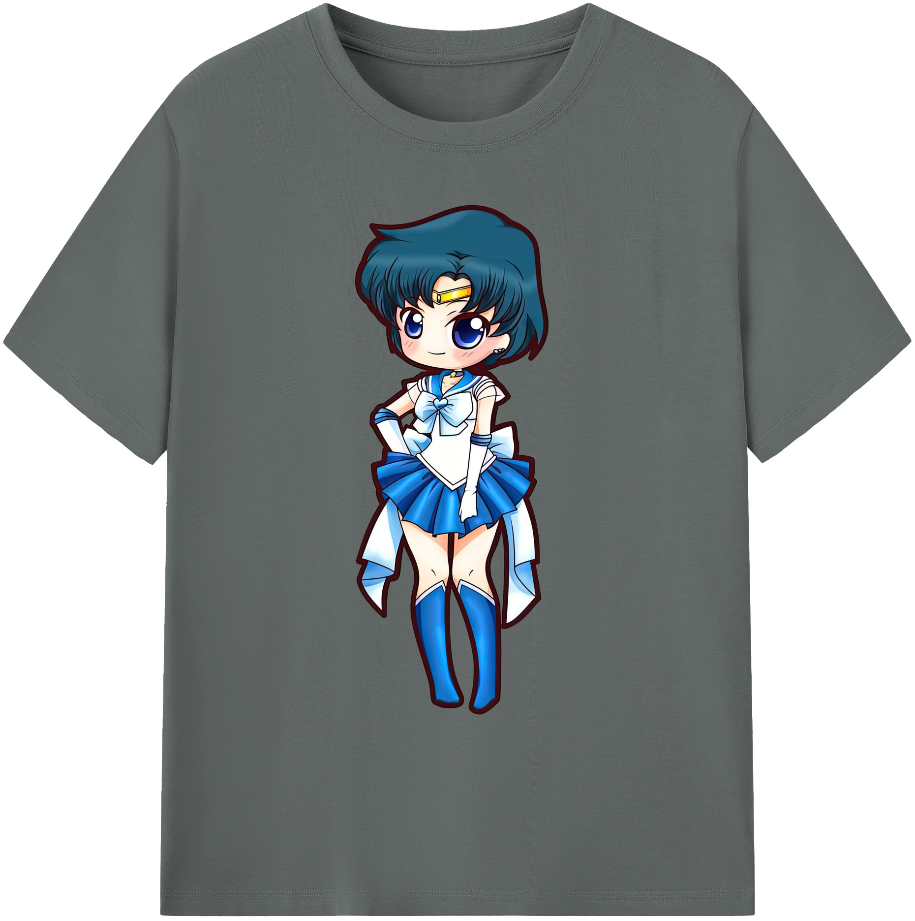 （画像用） 美少女戦士セーラームーン 水野 亜美 みずの あみ Sailor Moon Mizuno Ami 綿100％ メンズ半袖Tシャツ｜肌触りやわらか＆通気性